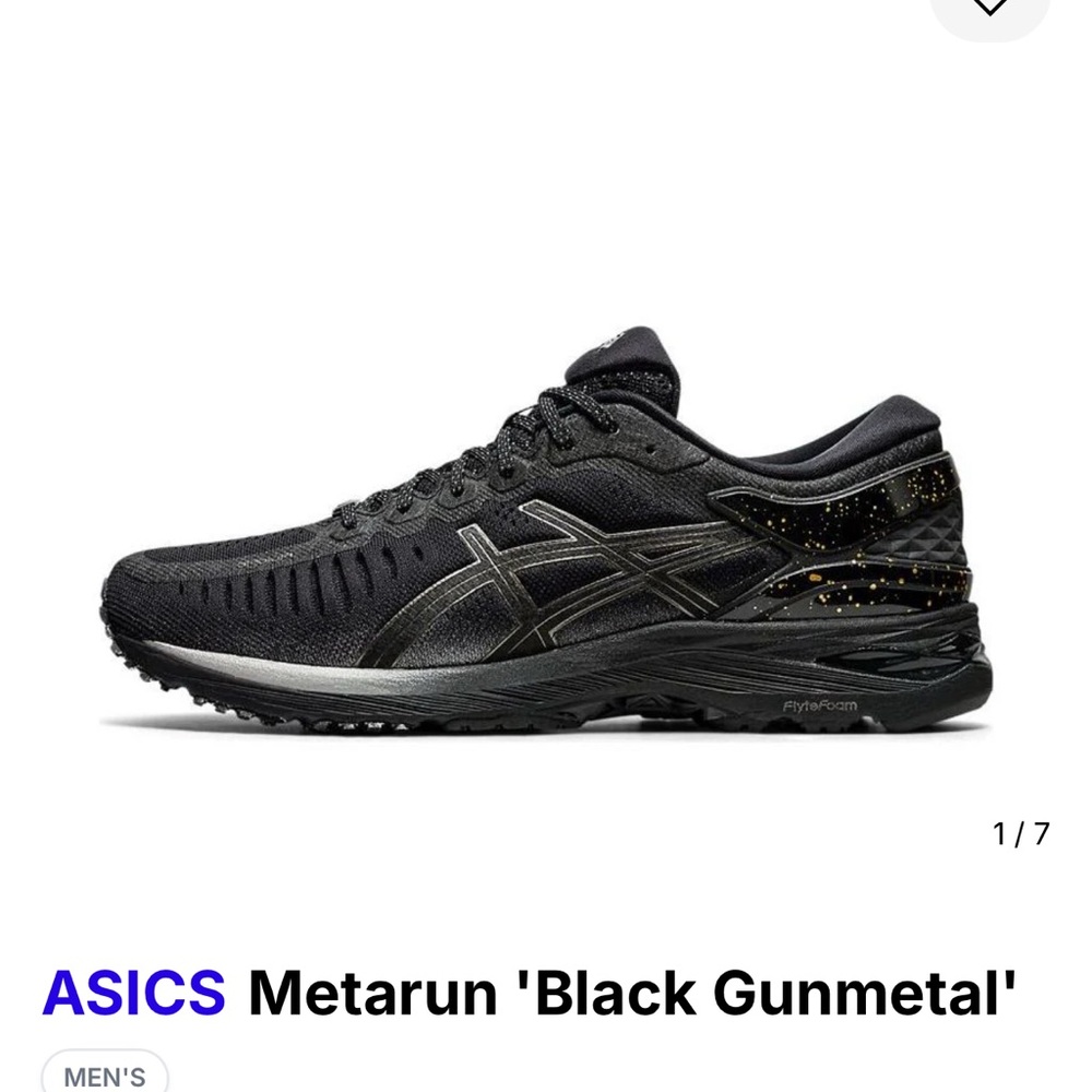 ASICS Metarun Black and Gunmetal Shoes Size 8.5
